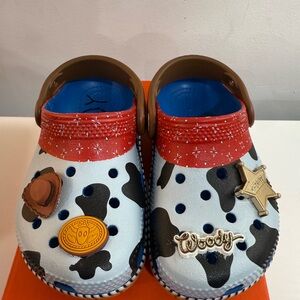 CROCS Kids Woody Inspired Slippers - Red, Blue, Brown